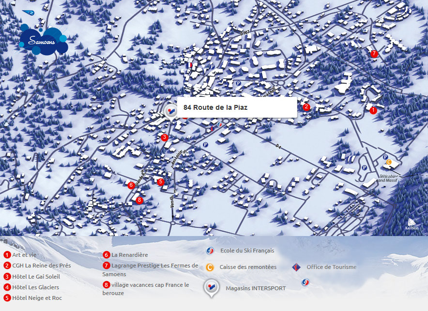 Access map Intersport Samoens